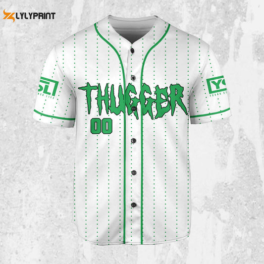 Personalize Young Thug Thugger Green Jersey, Young Thug Baseball Jersey - lylyprint.com
