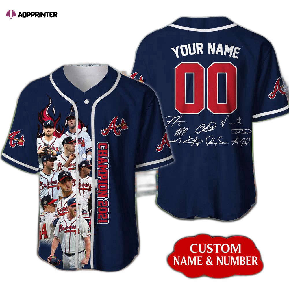 Personalized Atlanta Braves Signatures All Over Print 3D Baseball Jersey For Men Women - Aopprinter