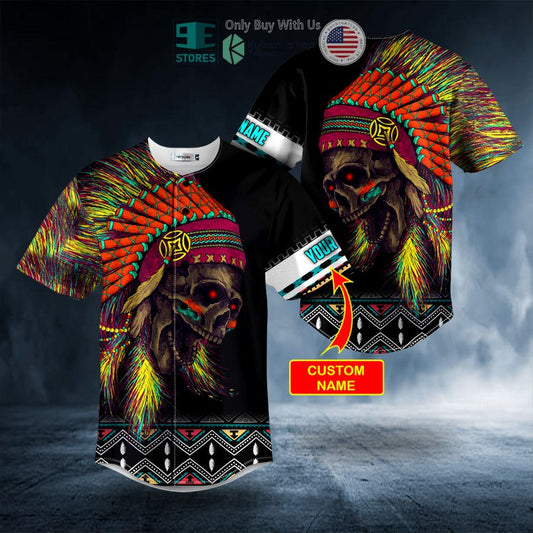 BEST Personalized Brocade Pattern Native Skull colorful Custom Baseball Jersey