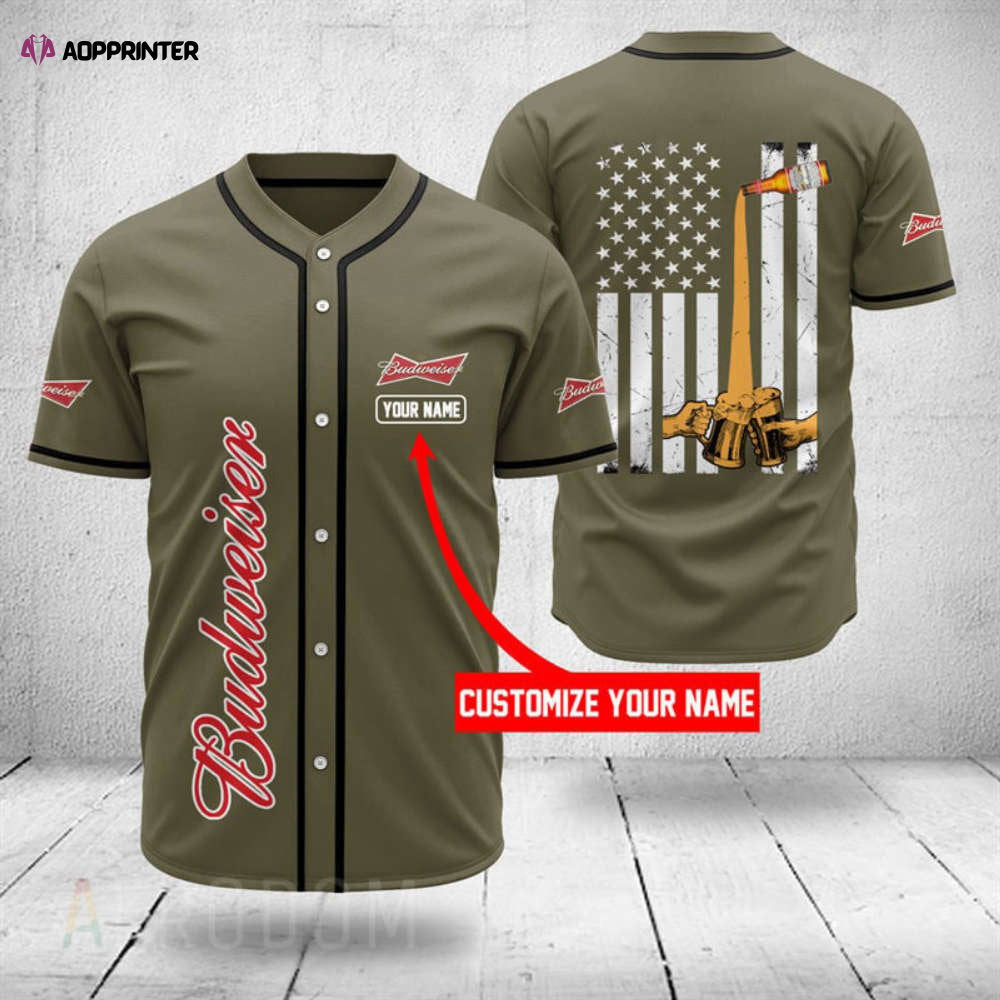 Personalized Budweiser Beer Baseball Jersey - Aopprinter