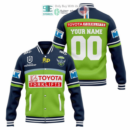 BEST Personalized Canberra Raiders Toyota Forklifts Baseball Jacket