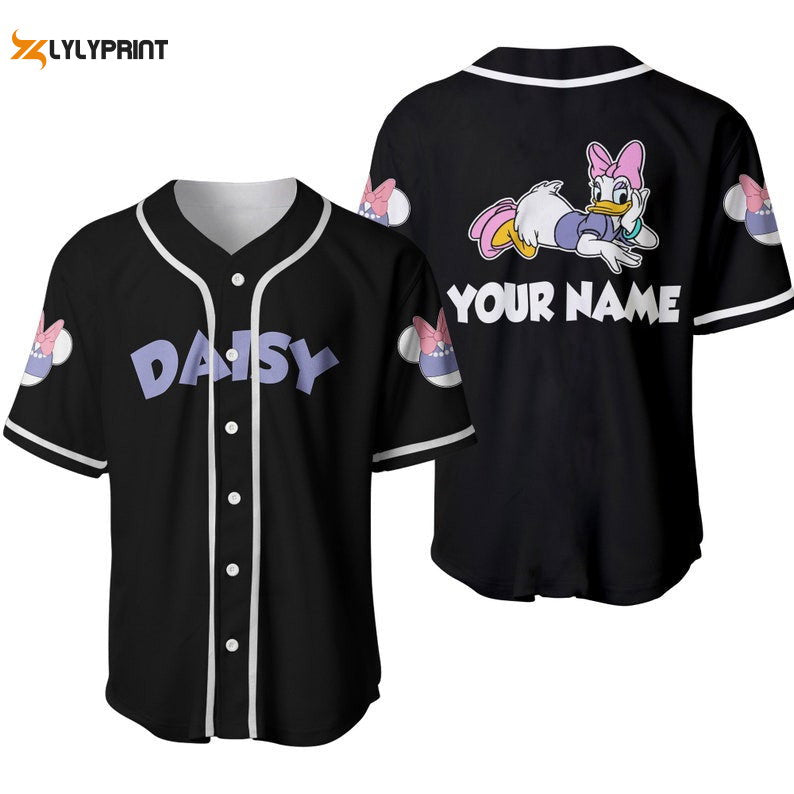 Personalized Cute Purple Daisy Duck All Over Print Baseball Jersey - lylyprint.com