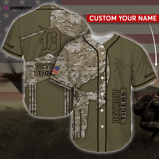 Personalized Detroit Tigers MLB Camo Baseball Jersey Shirt FVJ - Aopprinter