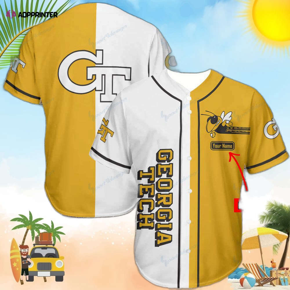 Personalized Georgia Tech Yellow Jackets Baseball Jersey - Aopprinter