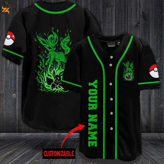 Custom Green Eevee Baseball Jersey - Perfect Personalized Gift for Men & Women - lylyprint.com