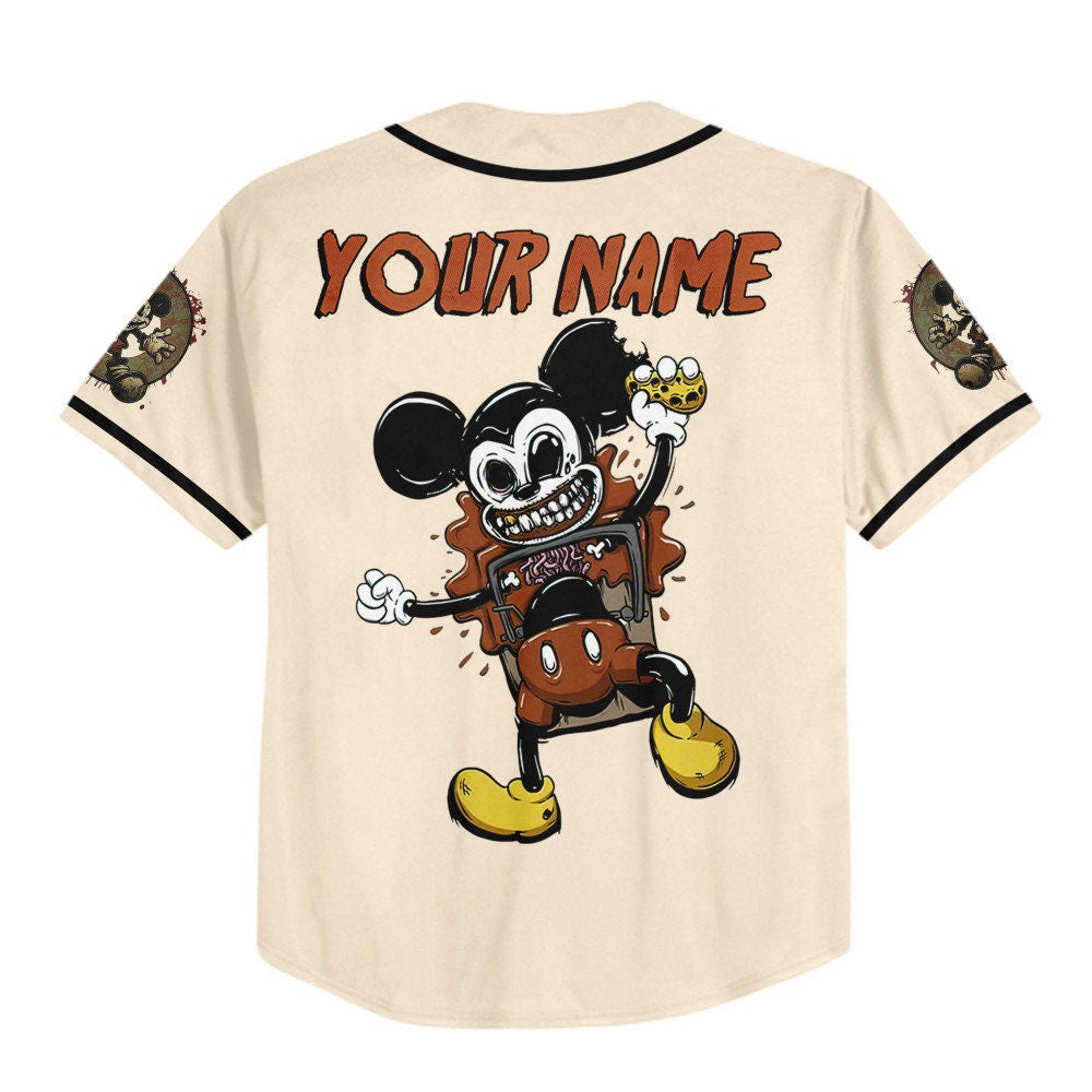 Spooky Disney Mickey Mouse Crazy Bloody Mousetrap & Baseball Jersey - Perfect Gifts for Fans - Bafud