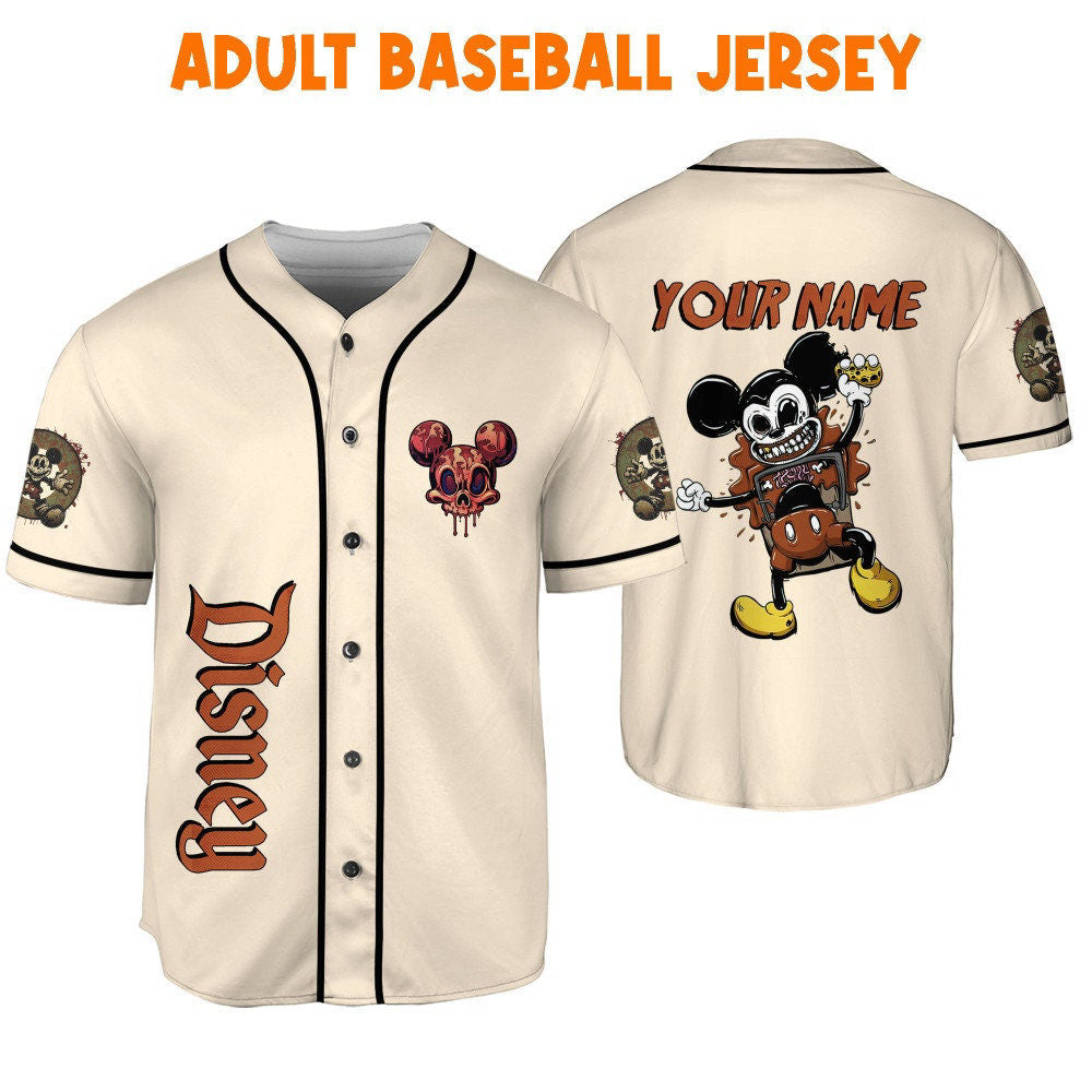 Spooky Disney Mickey Mouse Crazy Bloody Mousetrap & Baseball Jersey - Perfect Gifts for Fans - Bafud
