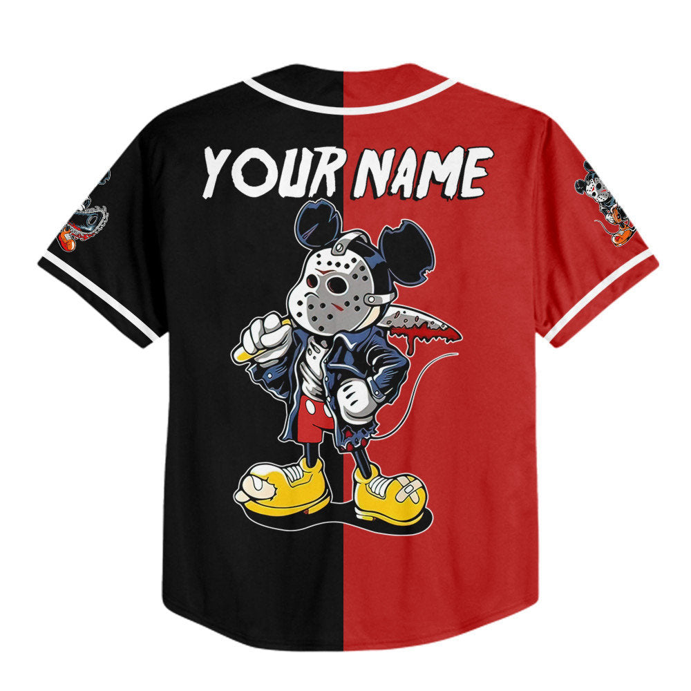 Custom Horror Disney Mickey Mouse Friday The 13th Baseball Jersey - Perfect Gifts for Disney Fans - Bafud