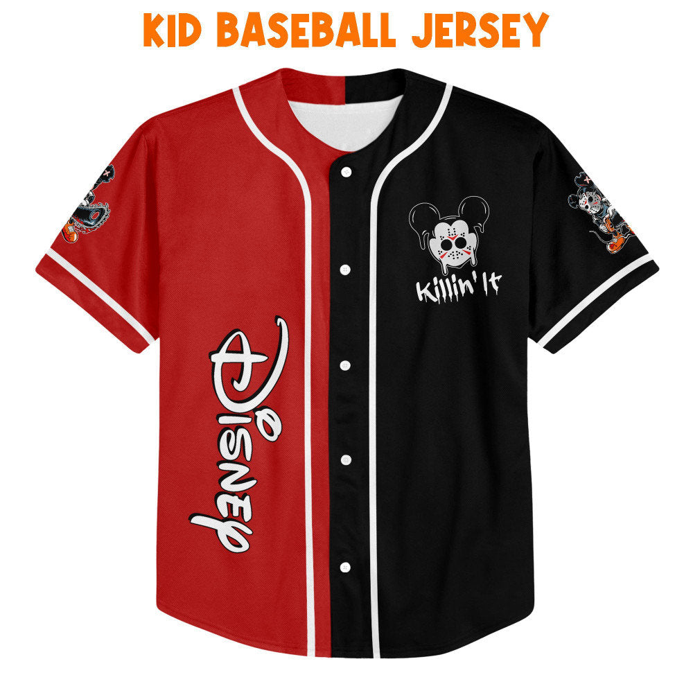 Custom Horror Disney Mickey Mouse Friday The 13th Baseball Jersey - Perfect Gifts for Disney Fans - Bafud