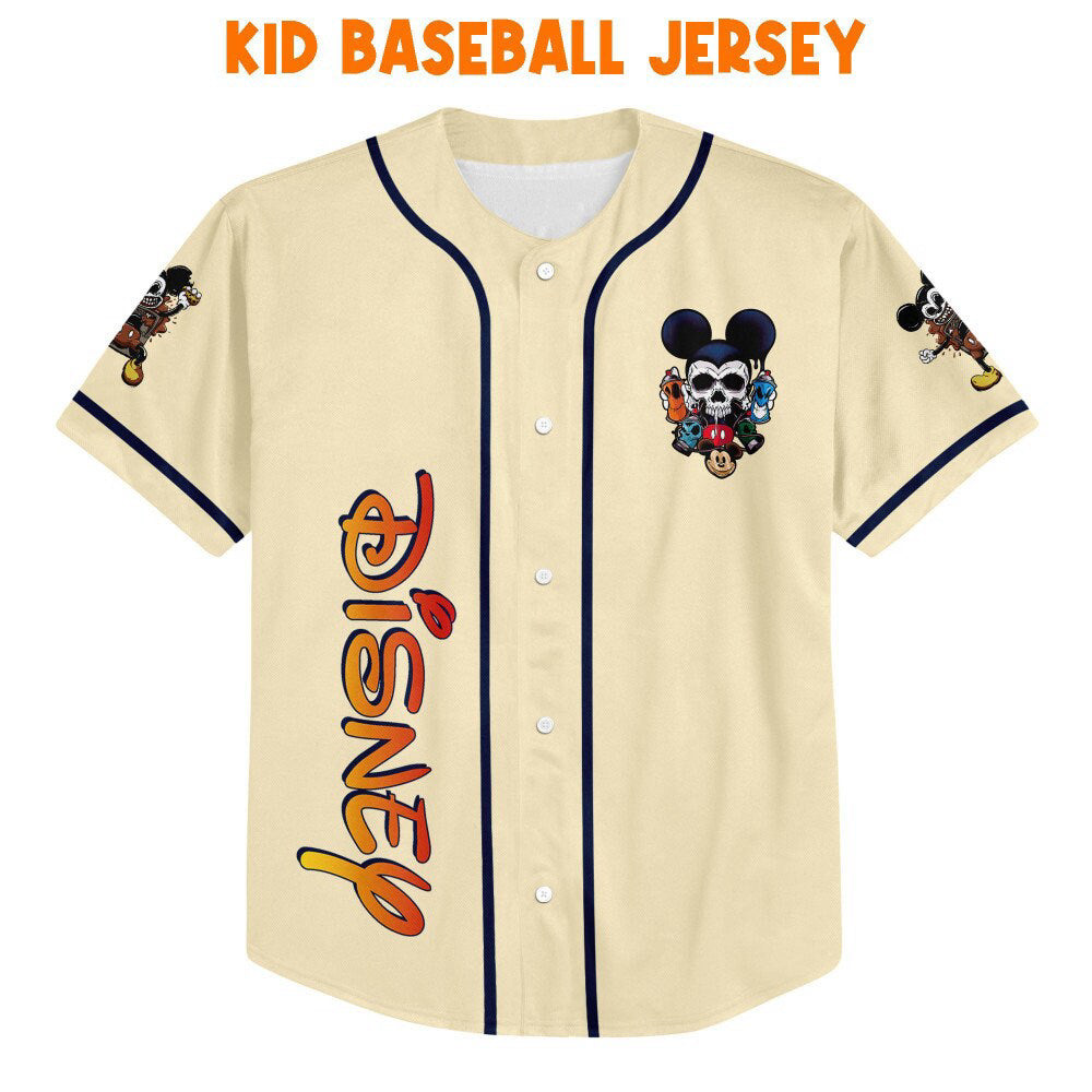Spooky Alien Mickey Mouse: Personalized Disney Baseball Jersey - Perfect Gift for Disney Fans! - Bafud