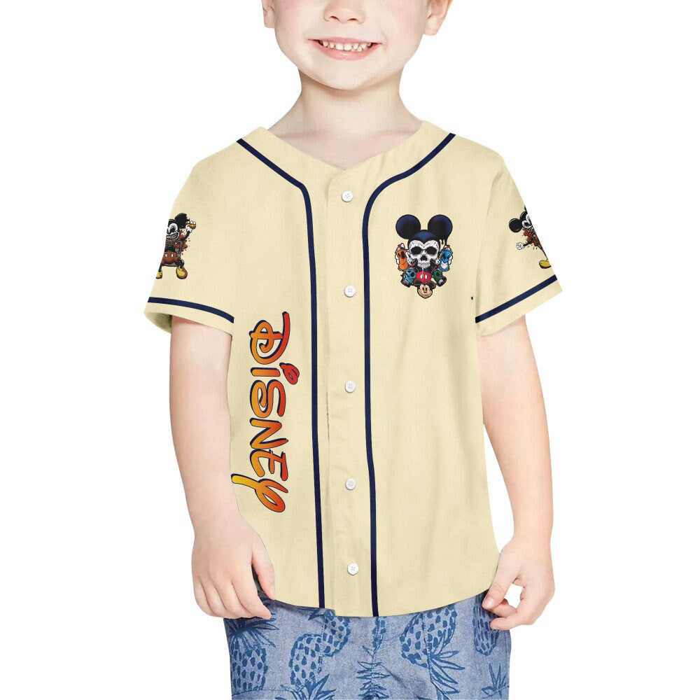 Spooky Alien Mickey Mouse: Personalized Disney Baseball Jersey - Perfect Gift for Disney Fans! - Bafud