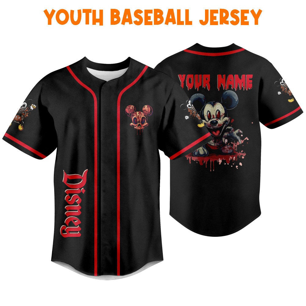 Spooktacular Personalized Horror Mickey Mouse Zombie Jersey - Perfect Disney Gift for Fans - Bafud