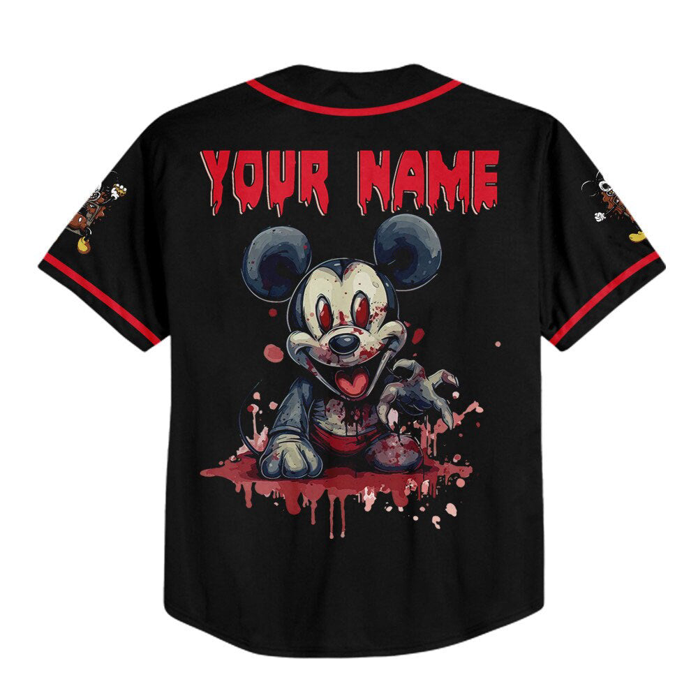 Spooktacular Personalized Horror Mickey Mouse Zombie Jersey - Perfect Disney Gift for Fans - Bafud