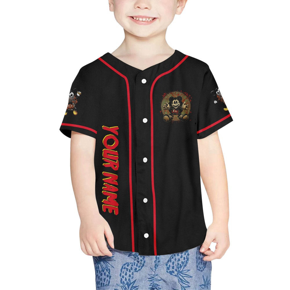 Personalized Horror Disney Mickey Zombie Mouse Tempest: Baseball Jersey for Disney Fans Cute Gifts - Bafud