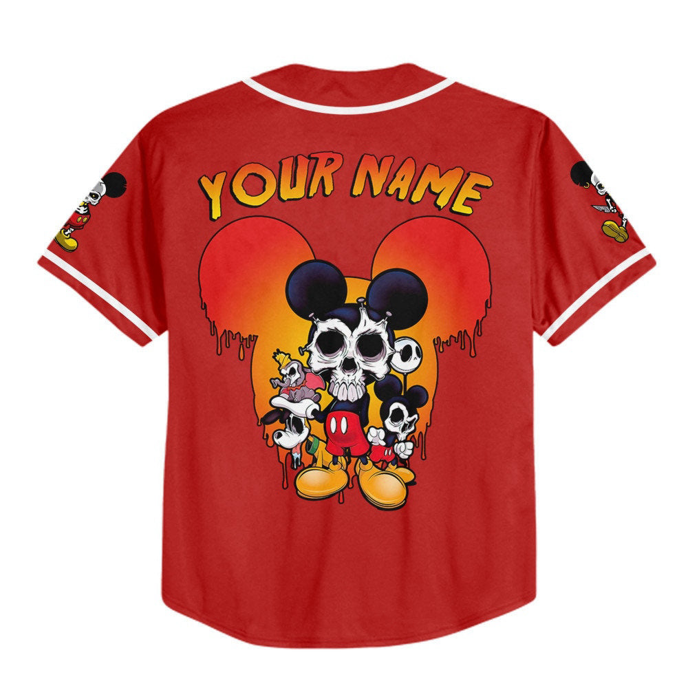 Personalized Horror Disney Scary Mickey Mouse Skull - Baseball Jersey Cute Gifts for Fans of Disney - Bafud