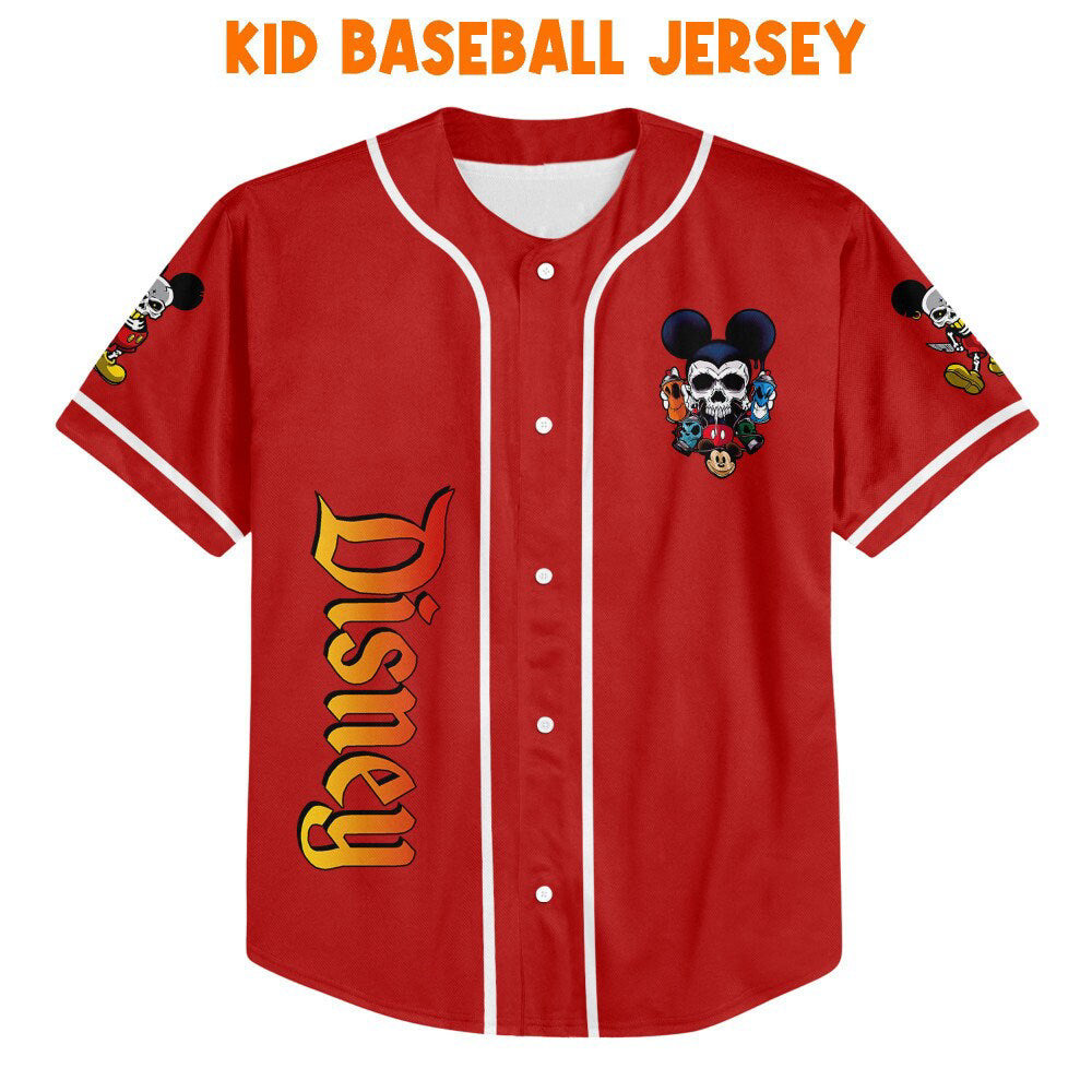 Personalized Horror Disney Scary Mickey Mouse Skull - Baseball Jersey Cute Gifts for Fans of Disney - Bafud