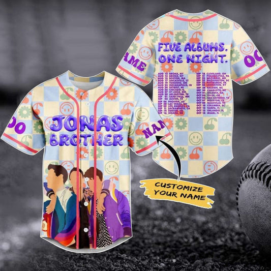 Personalized Jonas Brothers Baseball Jersey - Tour Shirt & Music Merch for Fans - Aopprinter