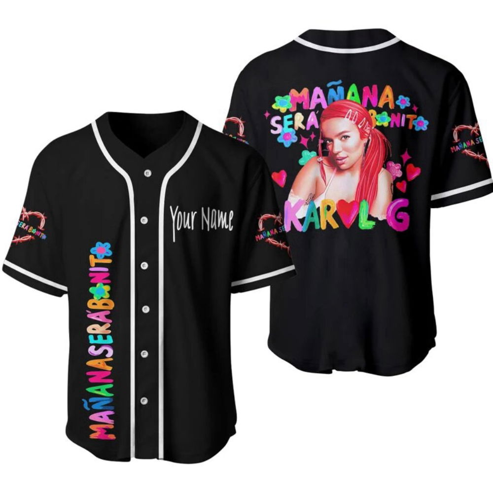 Personalized Karol G Mana Sera Bonito Baseball Jersey - New Album Merch La Bichota Shirt & Music Gift - Aopprinter
