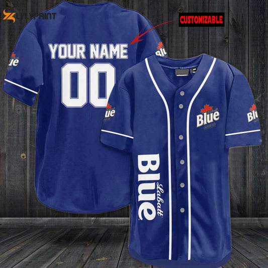 Personalized Labatt Blue All Over Print Unisex Baseball Jersey - Navy - lylyprint.com