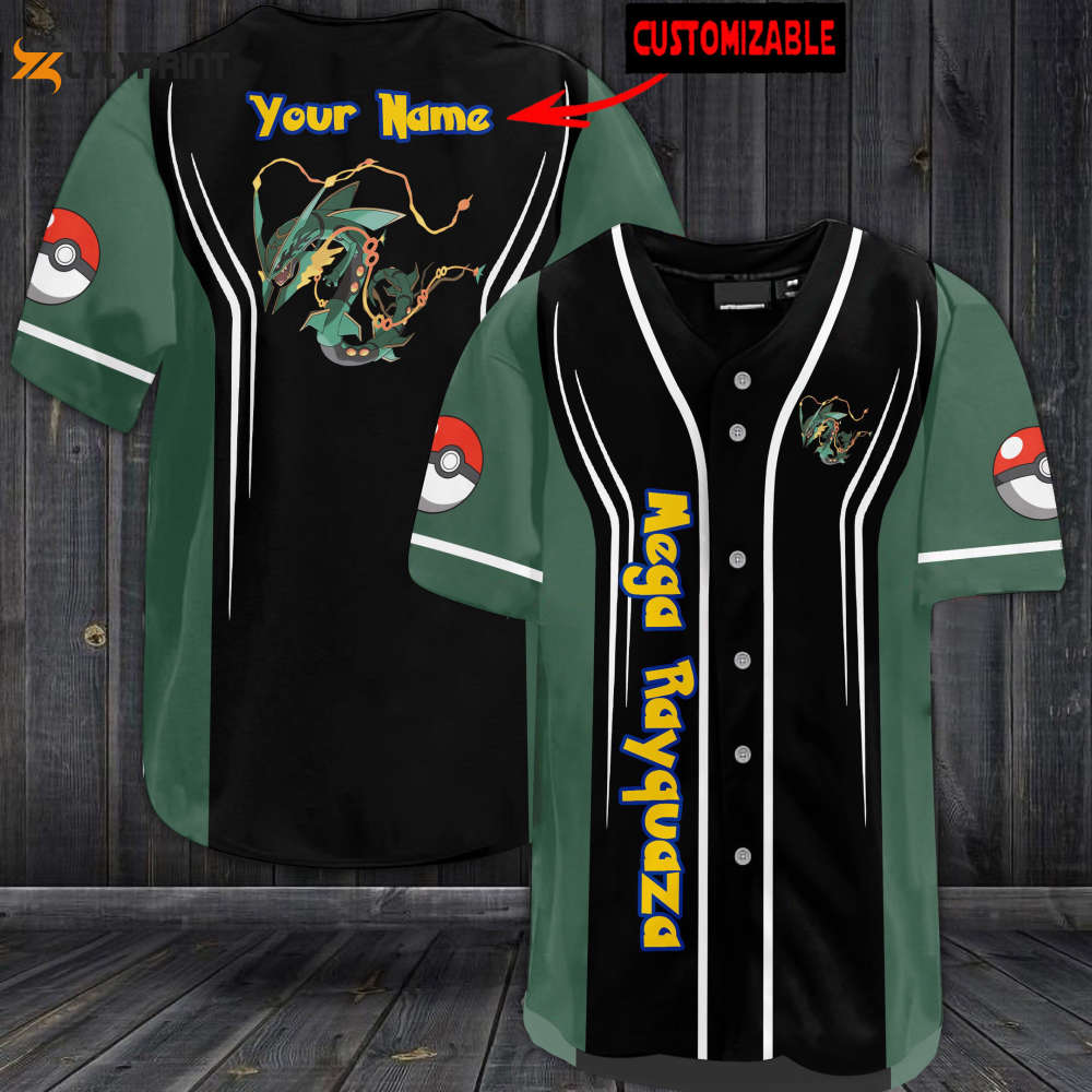 Custom Mega Rayquaza Baseball Jersey - Perfect Men Women s Gift - lylyprint.com