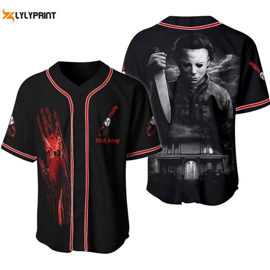 Personalized Michael Myers Halloween House Baseball Jersey - Gift for Men Women - Gift for Men Women - lylyprint.com
