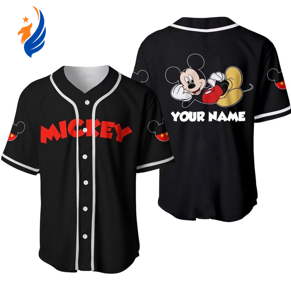 Get Your Custom Mickey Mouse Black Walt Disney World Baseball Jersey Shirt Now! - Bafud