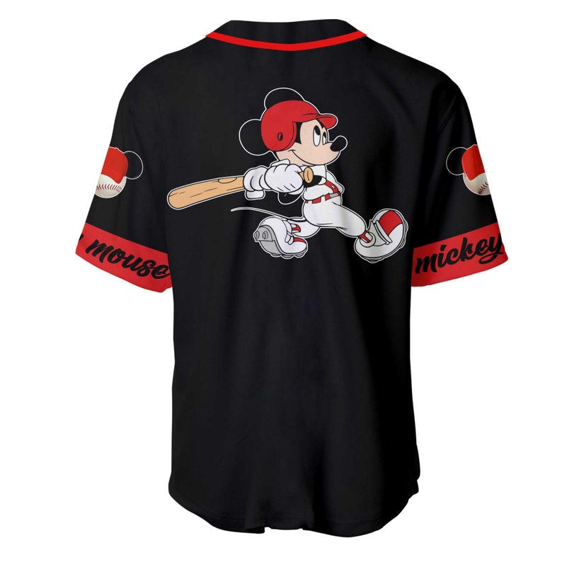 Custom Mickey Mouse Baseball Jersey – Black: Play with Style! - Bafud