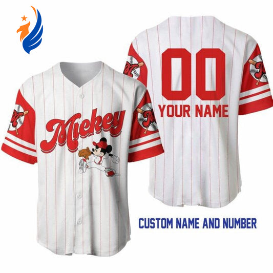 Custom Mickey Mouse Disney World Baseball Jersey Shirt - Personalized & Stylish! - Bafud