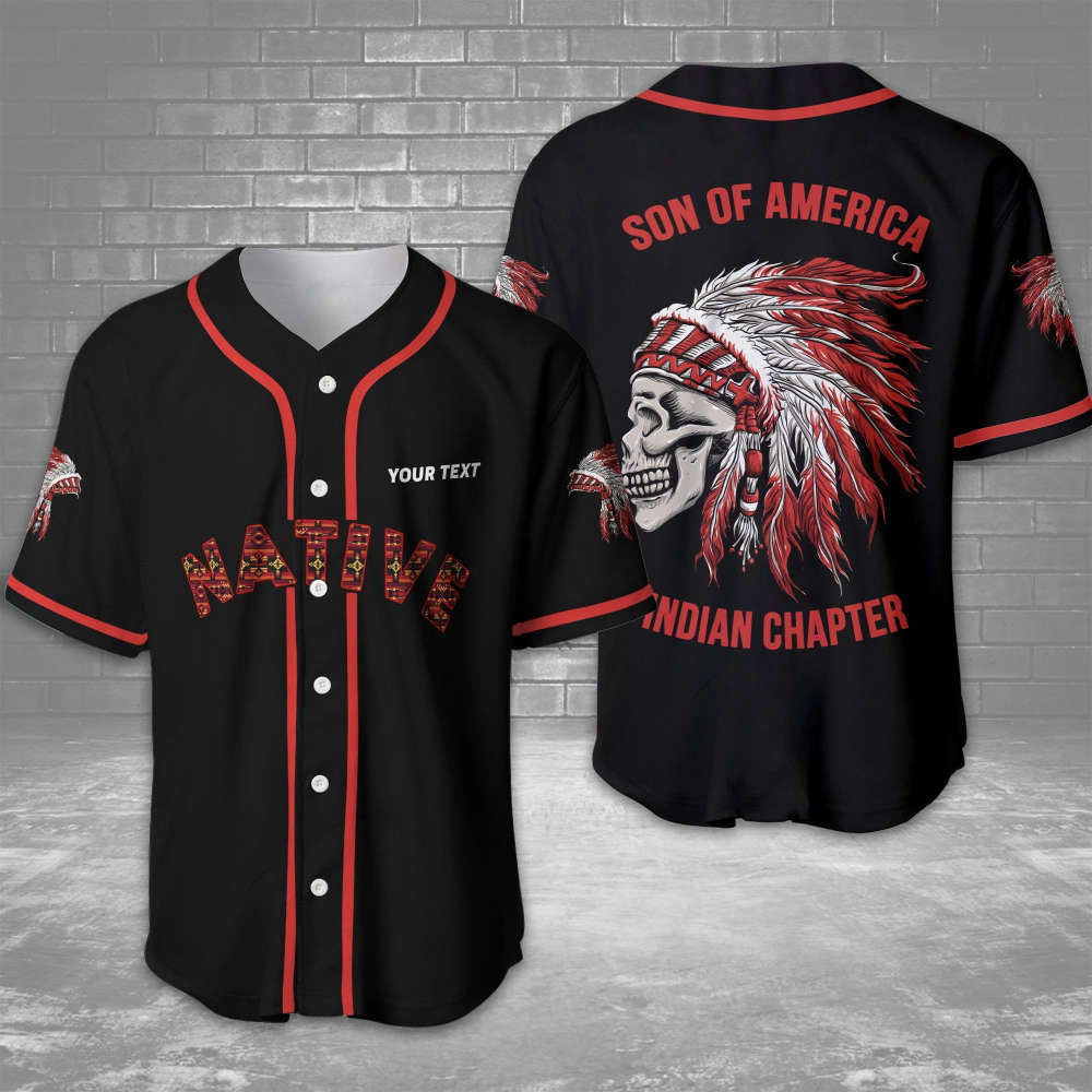 Personalized Native American Son of America Indian Baseball Jersey - Aopprinter