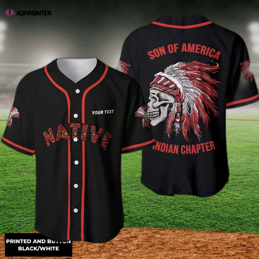 Personalized Native American Son of America Indian Baseball Jersey - Aopprinter