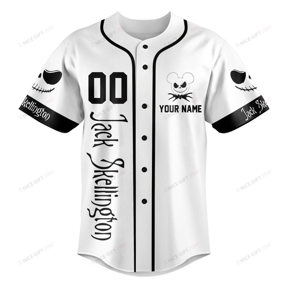 Personalized Nightmare Before Christmas Jack Skellington Baseball Jersey – Custom Name Option