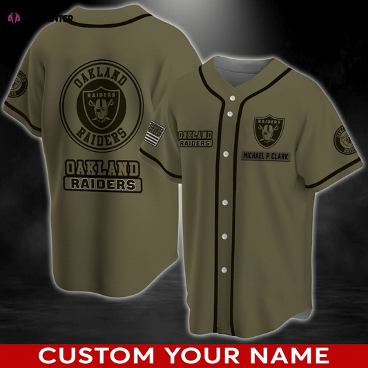 Personalized Oakland Raiders Baseball Jersey Shirt for Fans - Aopprinter