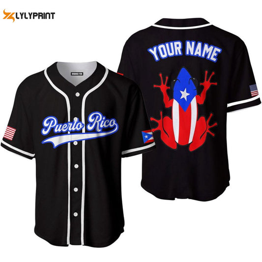 Personalized Puerto Rico Frog Baseball Jersey Personalized BJ0042 - lylyprint.com