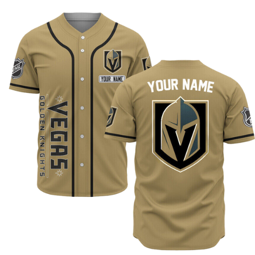 Personalized Vegas Golden Knights Baseball Jersey Custom Name For Fans Gift for Men Dad - lylyprint.com