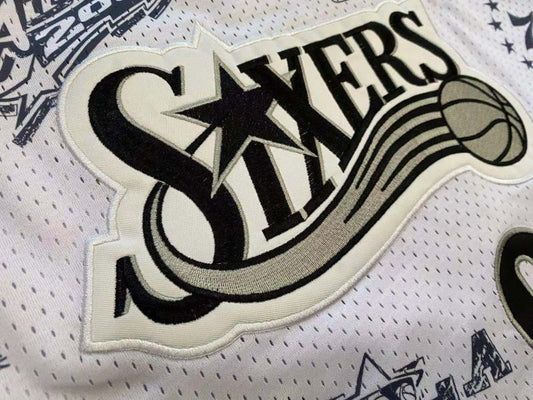 philadelphia 76ers #3 allen iverson mitchell ness Retro Fan Edition nba 76 Iverson Collaboration Series Jersey White Style 8
