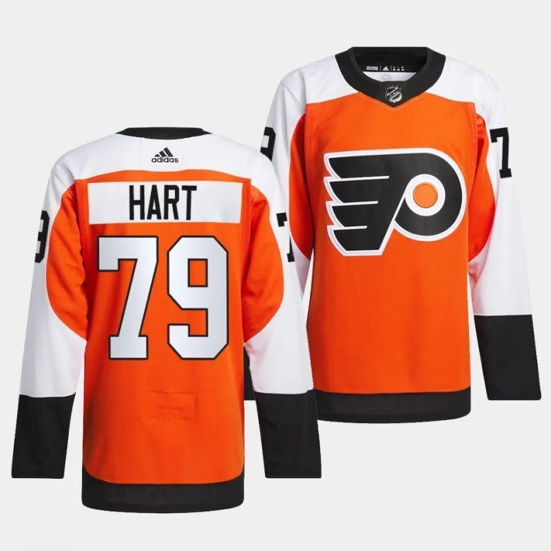 philadelphia flyers #79 carter hart 2023-24 authentic burnt orange home jersey