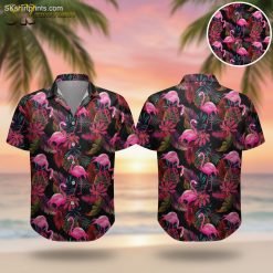 Pink Flamingo Hawaiian Shirt - Tropical Beach Button Down for Men and Women Summer Vacation Wear