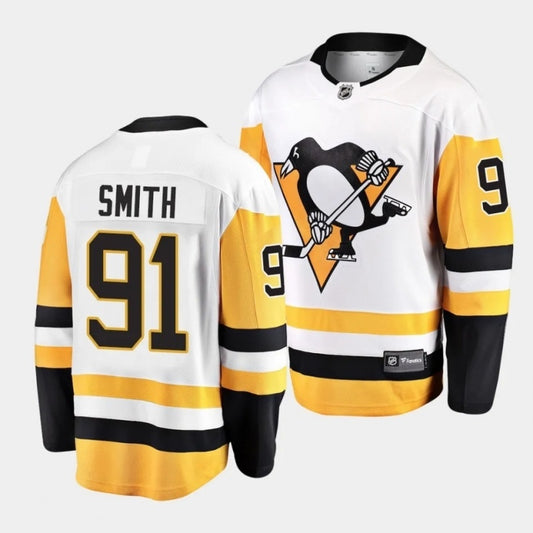 pittsburgh penguins #91 reilly smith away white breakaway player jersey