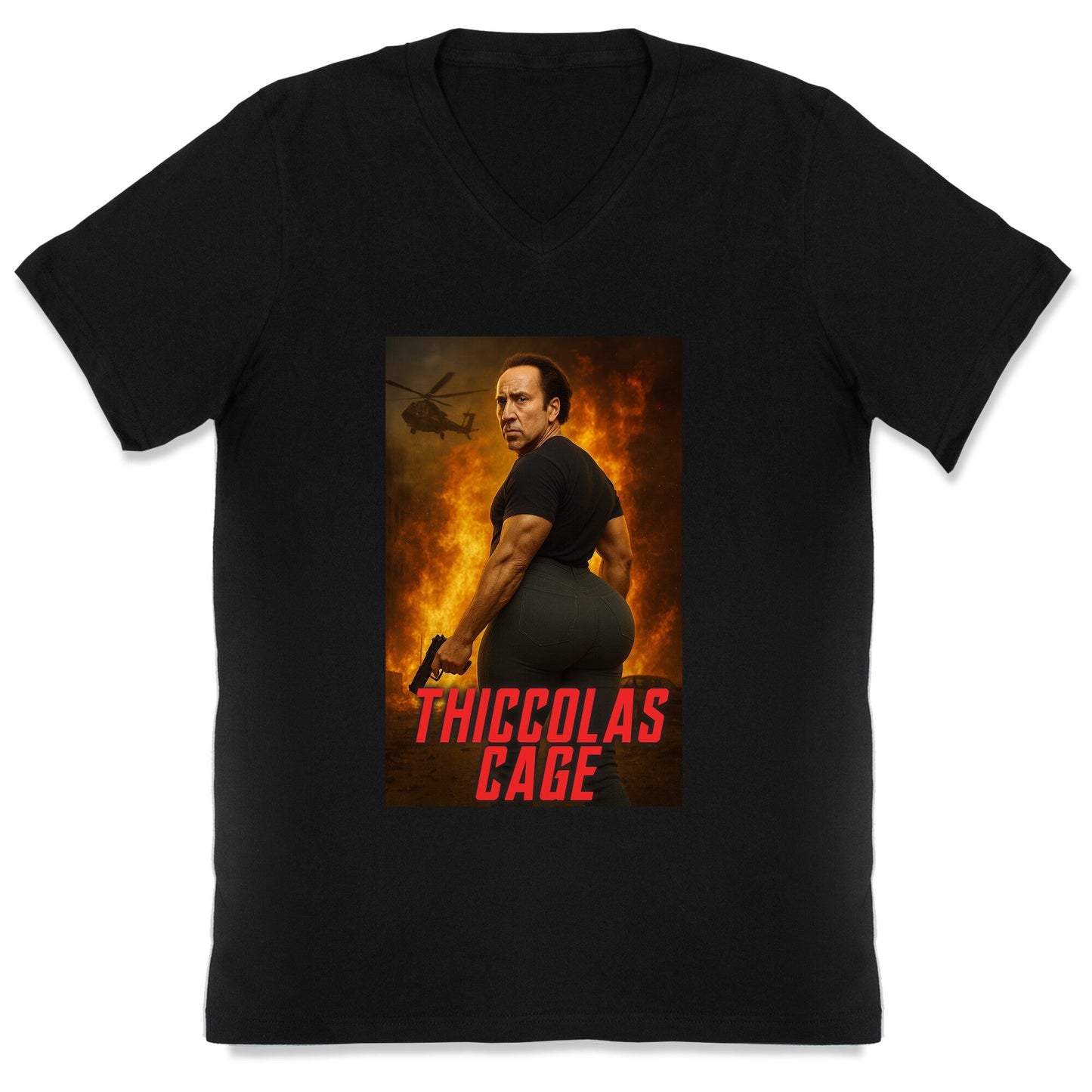 Thiccolas Cage V-Neck