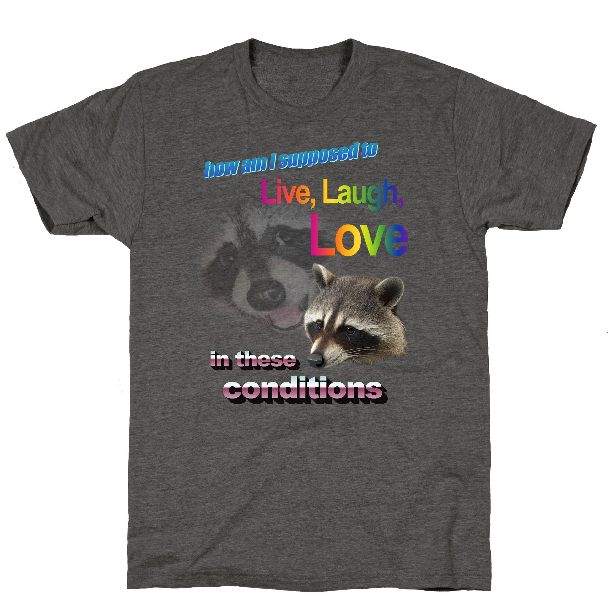 Live Laugh Love Raccoon Unisex Triblend Tee