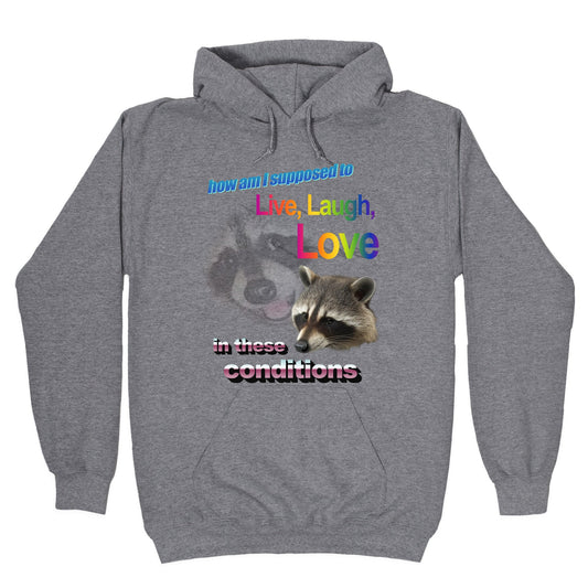 Live Laugh Love Raccoon Hoodie
