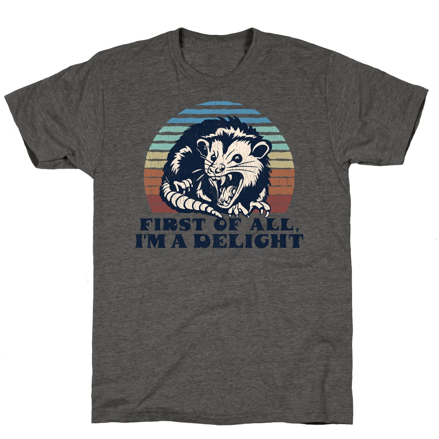 Delightful Unhinged Possum Unisex Triblend Tee
