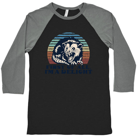 Delightful Unhinged Possum Baseball Tee