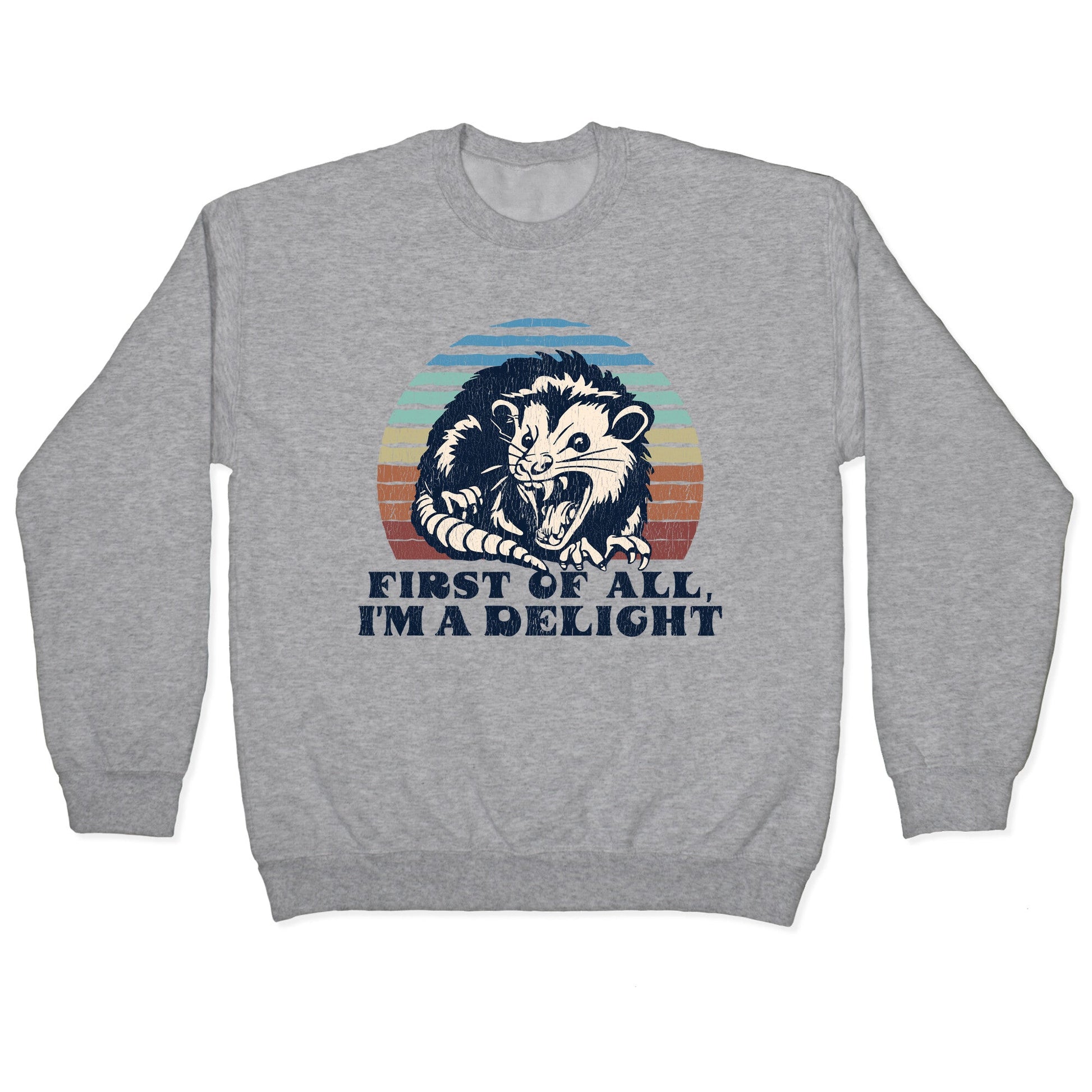 Delightful Unhinged Possum Crewneck Sweatshirt