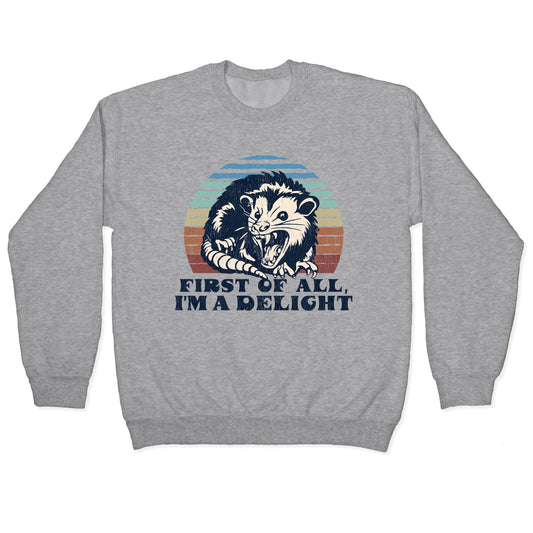 Delightful Unhinged Possum Crewneck Sweatshirt