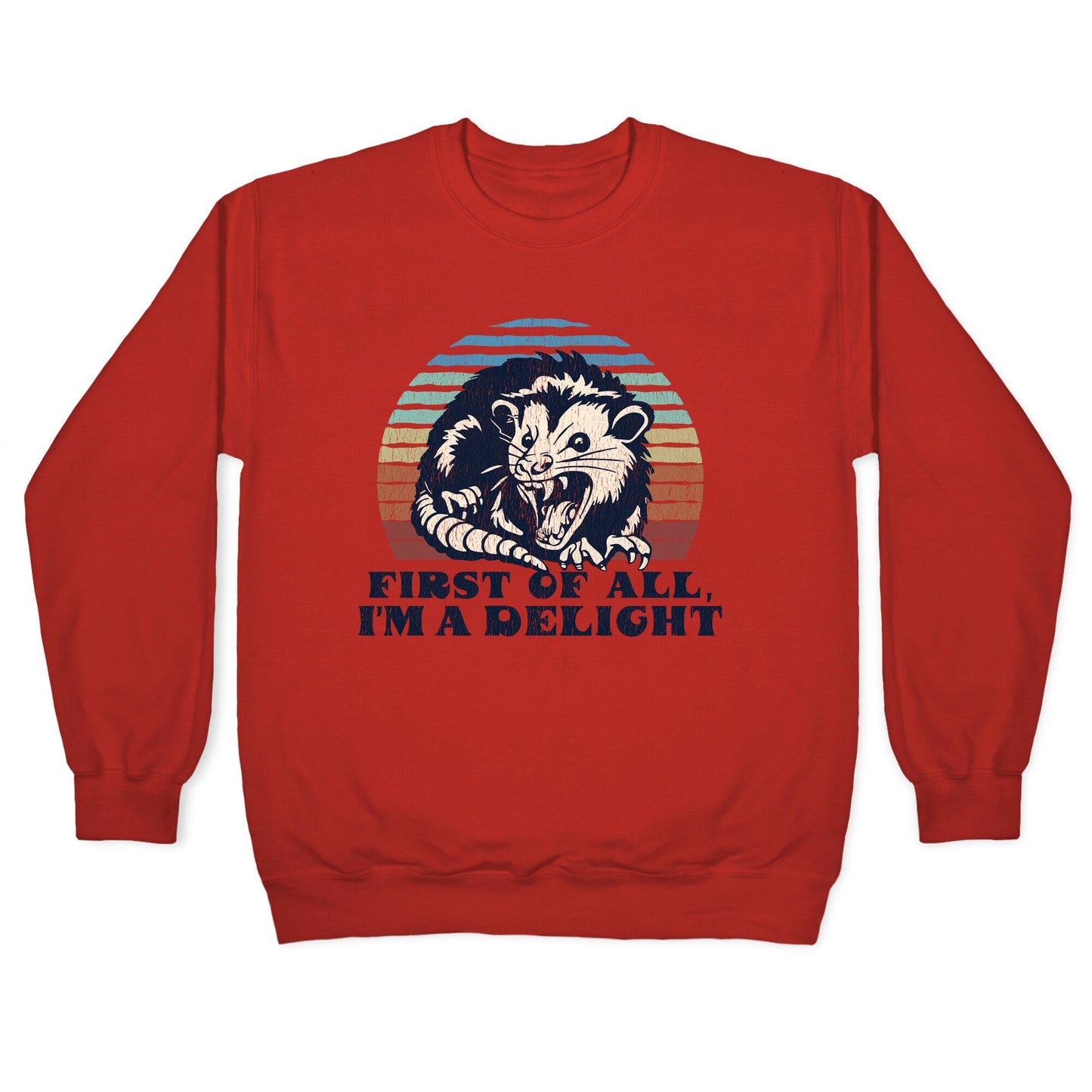 Delightful Unhinged Possum Crewneck Sweatshirt