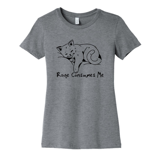 Rage Consumes Me Kitten Womens Cotton Tee