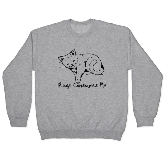 Rage Consumes Me Kitten Crewneck Sweatshirt