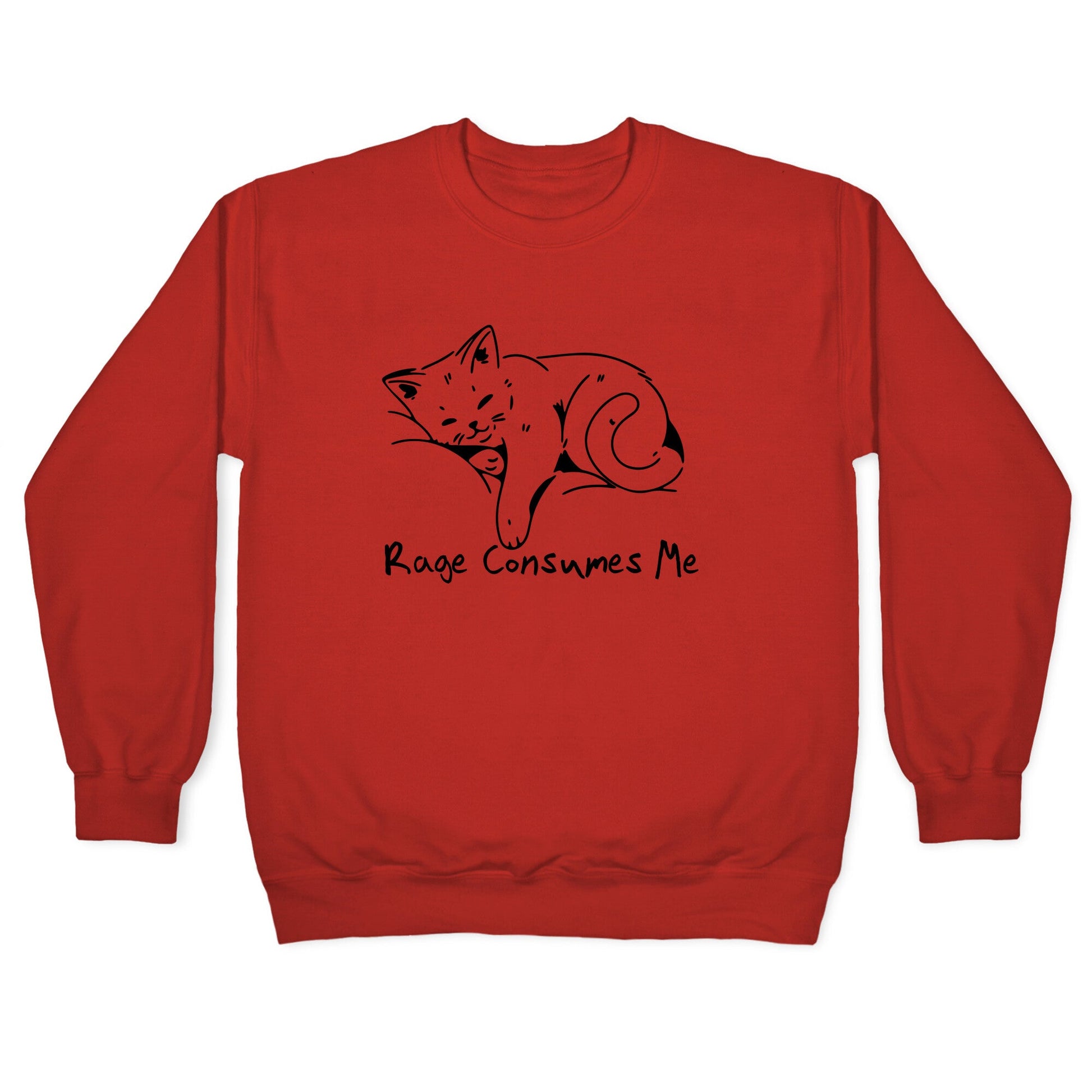 Rage Consumes Me Kitten Crewneck Sweatshirt