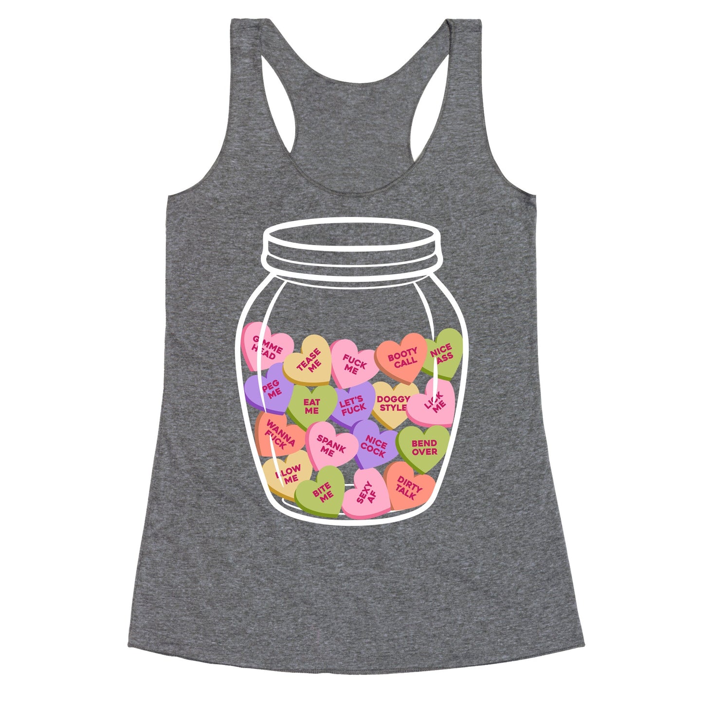 Candy Hearts NSFW Racerback Tank